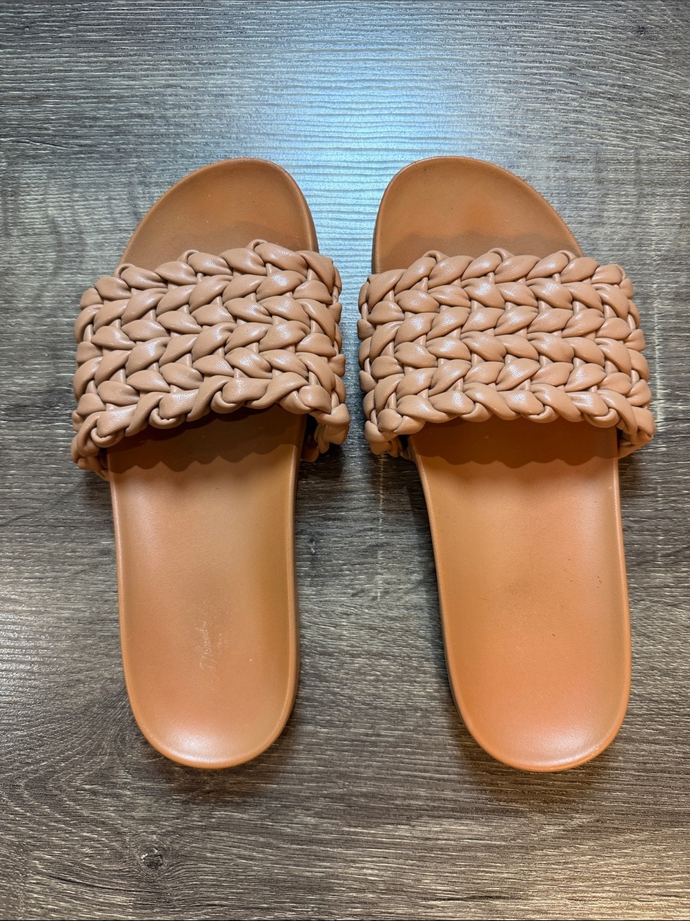 Braided Slide Sandals for Women in Tan - Comfortable Everyday Slip-On